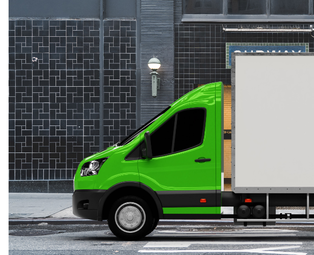 Green van of our carriers