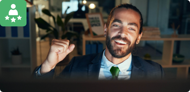 Happy employee who got promotion